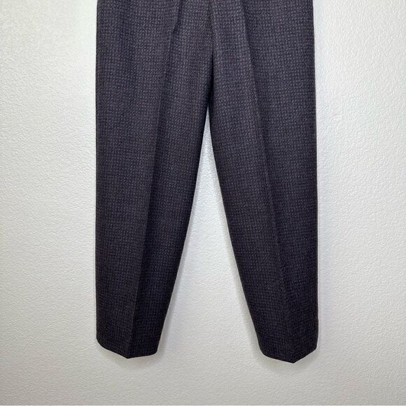 Neiman Marcus 100% Wool Gingham High Waisted Pants - Picture 10 of 12
